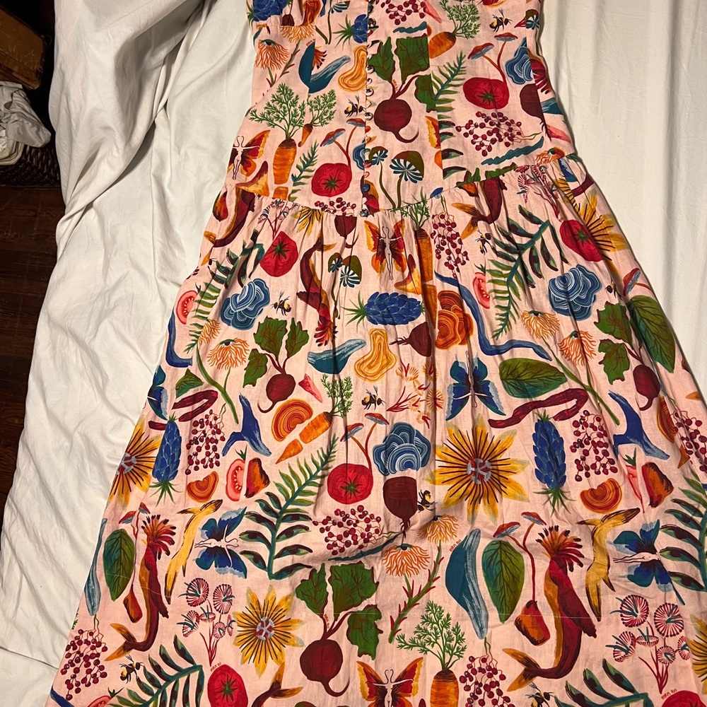 FARM Rio ~ Bright Farm Beige Strapless Maxi Dress - Picture 7 of 8